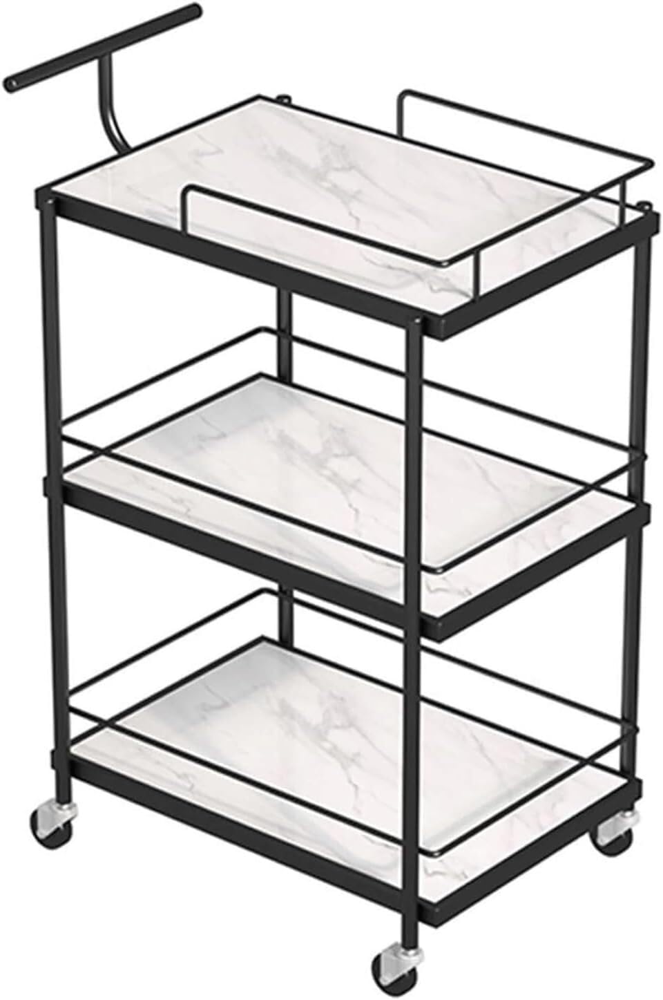 VUIKLCty Salon Cart 3 Tier Salon Trolley Storage Shelves Trolley Cart With Wheel Salon Rolling Cart For Beauty Spa Salon Trolley Cart(Schwarz)