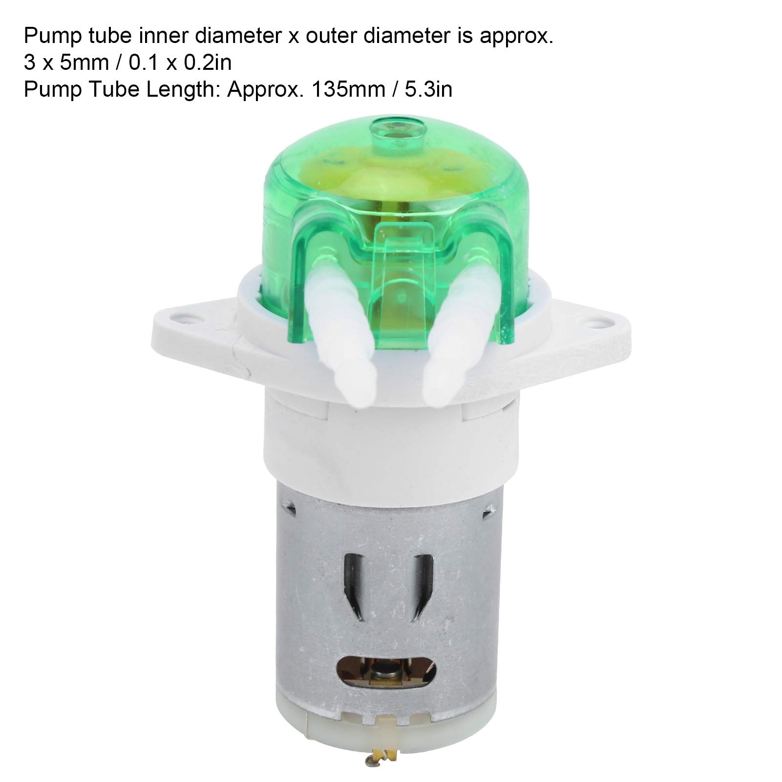 Pompa peristaltica CC Mini pompa per dosaggio liquidi con tubo in silicone Portata elevata per test di coltura dell'acquario Costruzione in acciaio inossidabile ABS (CC 12 V)