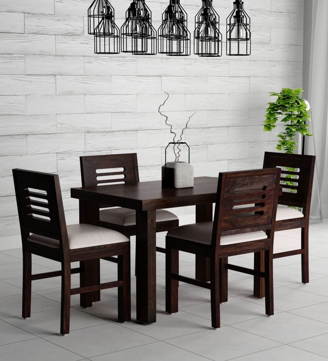 KD FURNITURES HOME Sheesham Wood Dining Table 4 Seater Dining Table with Chair Dining Table