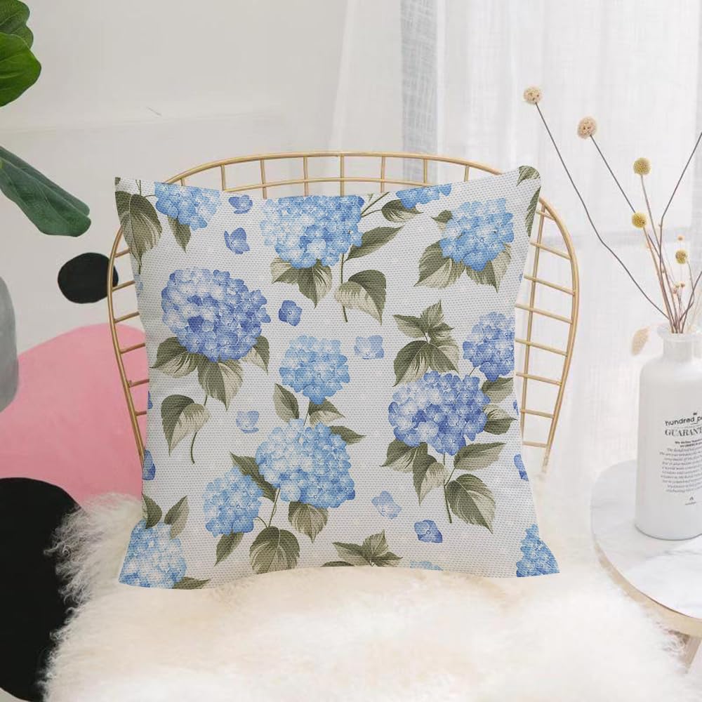 Hyosxw Seamless Floral Pattern With Blue Rose And G - A6 Cushion Cover,Throw Pillow Case Home Decorative For Living Room Bedroom Sofa Chair 18X18 Inch,Seamless Floral Pattern With Blue Rose And Grey Leaves,Pillowcase 45X45cm