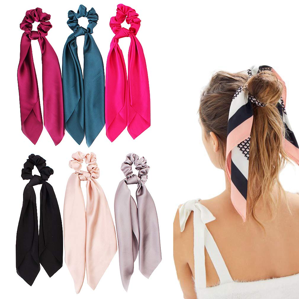 Silk Satin Hair Scrunchies Pcs, Stripe Printed, Kuwait Ubuy