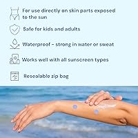 Vista 7 de Adhesivos UV para protector solar, 36 calcomanías de detección UV, recordatorio de protección solar apto para niños, parches de protección solar