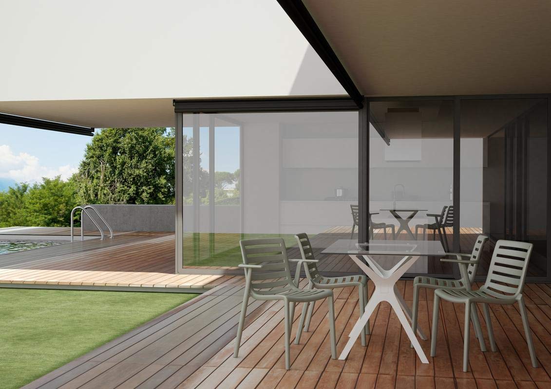 Resol Set de 2 sillas con Brazos de diseño Slatkat para Interior, Exterior, jardín - Color Rojo