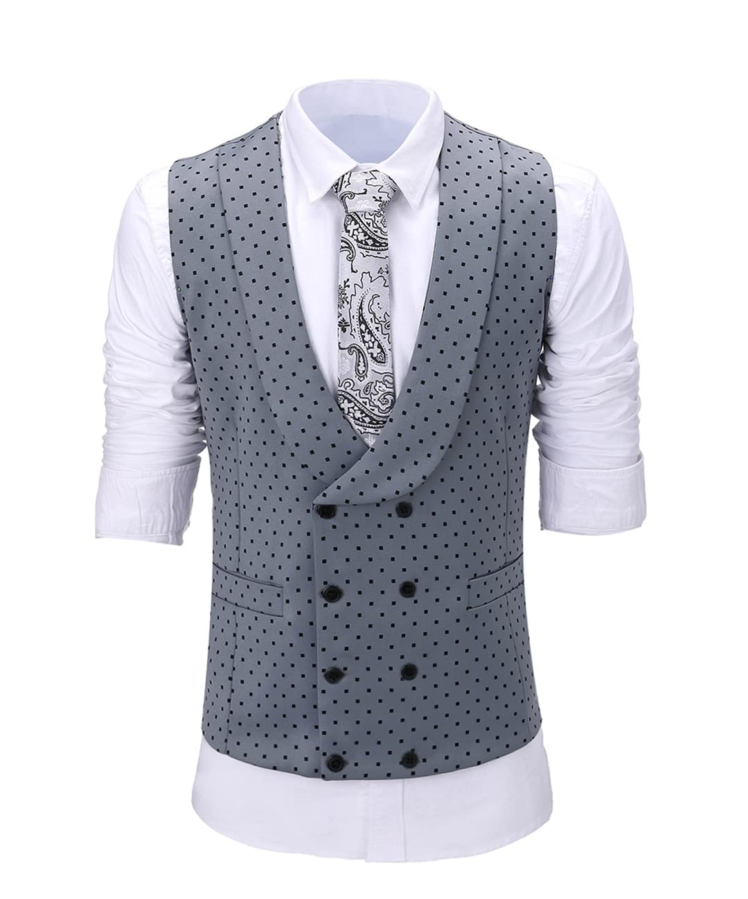Tre pezzi abito da sposa da uomo tre pezzi punti stampati slim fit tacca risvolto smoking fracco da uomo gilet doppio petto