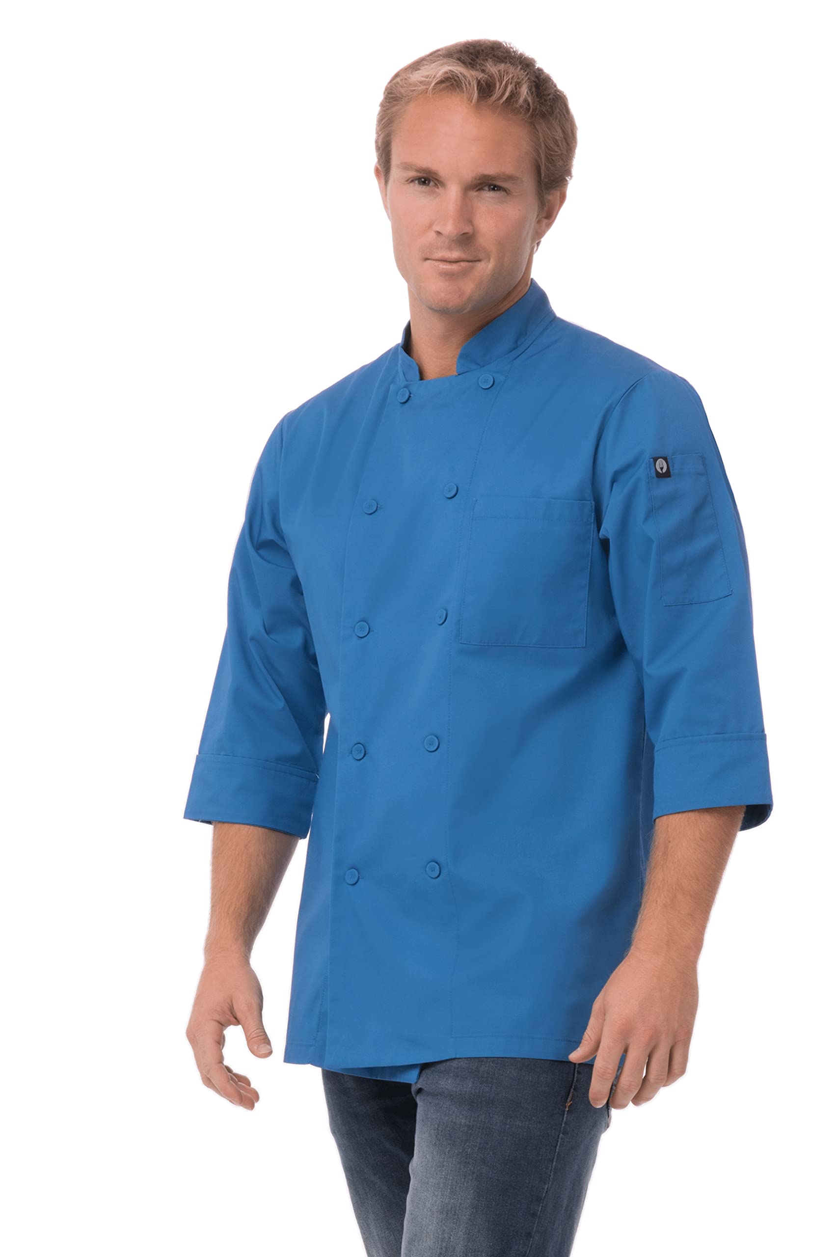 Colour by Chef Works B178-XL 3/4 Sleeve Jacket, X-Large, Blue
