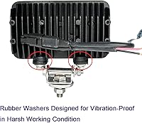 Vista 6 de Lightronic Luz de trabajo LED rectangular todoterreno de 4 x 6 pulgadas, súper brillante de 6000 K blanco frío, haz de inundación para camiones