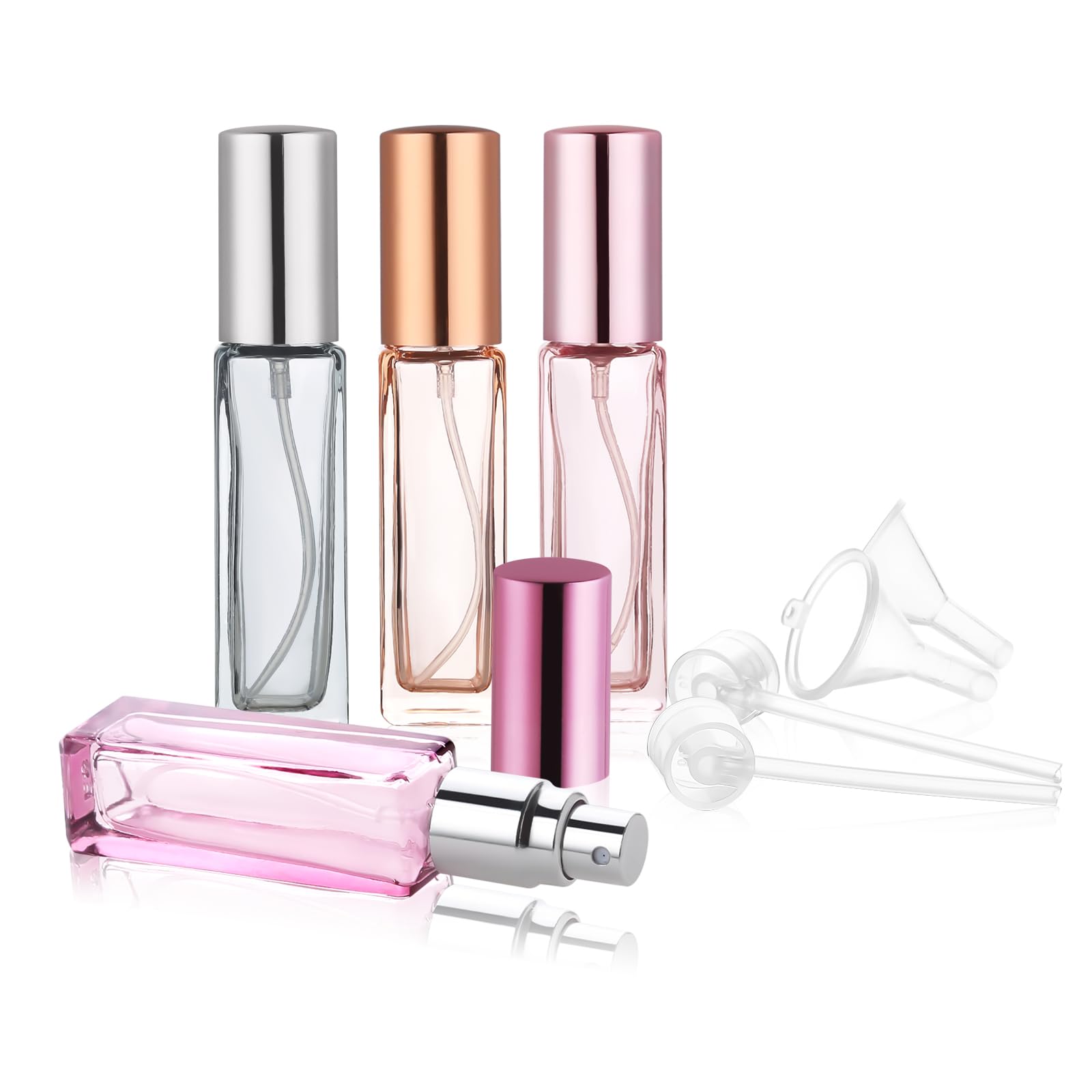 YOCASII Glass Travel Perfume Bottle Refillable 10ml Perfume Bottles Pocket Perfume Spray Bottle Atomizer 4PCS Refillable Perfume Bottle