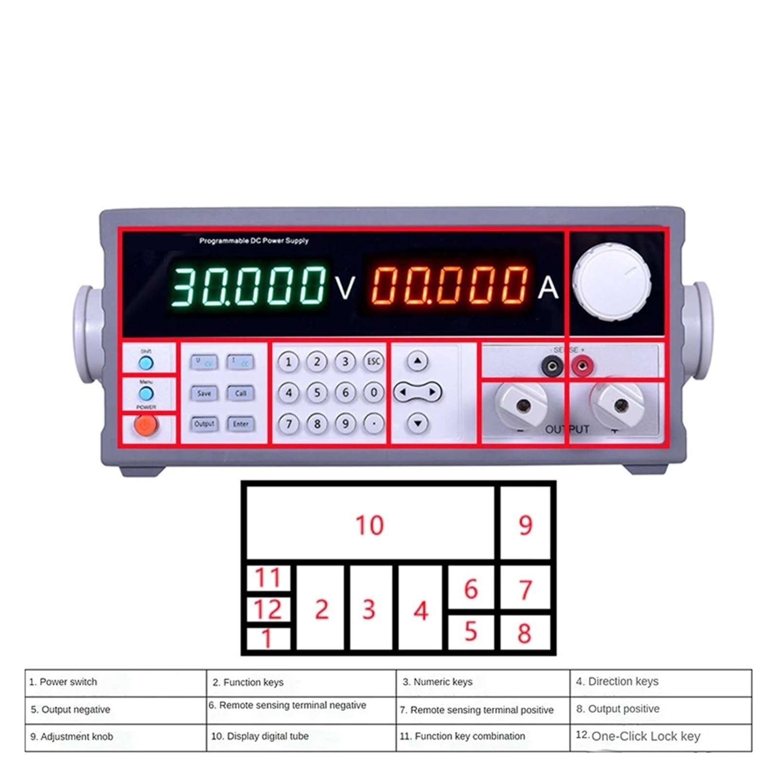 Fuente de alimentación conmutada de CC programable de Voltaje Variable Ajustable de 30 V y 20 A(2)