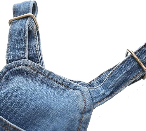 Miniatura 9 de Overol de mezclilla para perro, disfraz de gato y mascota, overol de mezclilla para Yorkie Bulldog, Azul