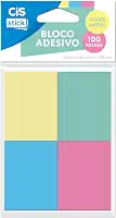 CIS Office ST0101 Pacote com 4 Blocos Adesivo Pastel 40X50mm - 100 folhas por bloco