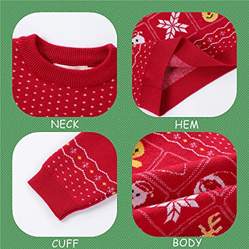 Fantangpai Toddler Boy Girl Christmas Sweater Baby Christmas Outfit Ugly Christmas Sweater For Toddler 2-6 Years Red #TOP4