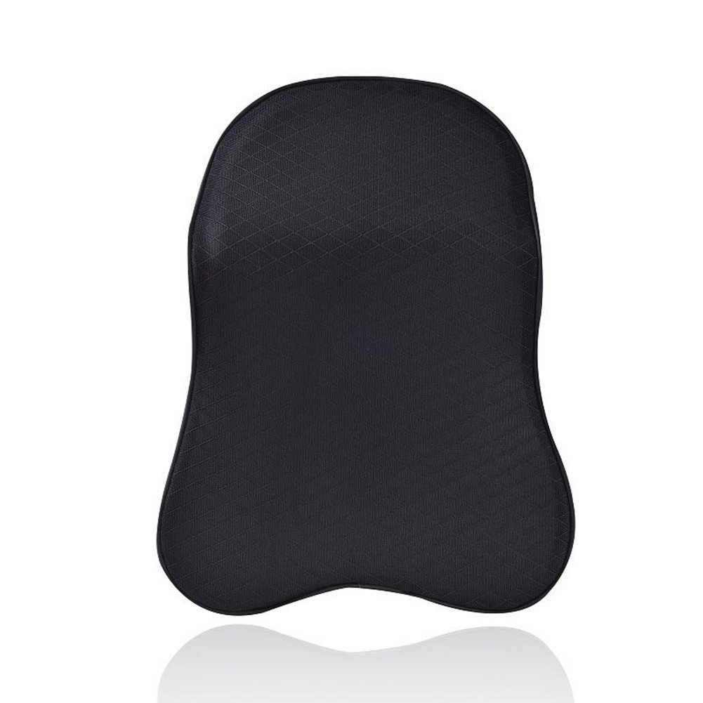 3D Memory Foam Car Headrest Pillow Neck Support Pillow Car Seat Leather Pillow Relieve Fatigue Breathable Removable Cover Four Seasons (Black)