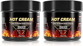 Creme Para Suor Quente, Natural Queimar Gordura Abdominal Feminina, Queima De Abdominal, Intensificador Exercícios Perda Peso, Tratamento Celulite, Coxas, Pernas, Braços E Nádegas (2 Unida