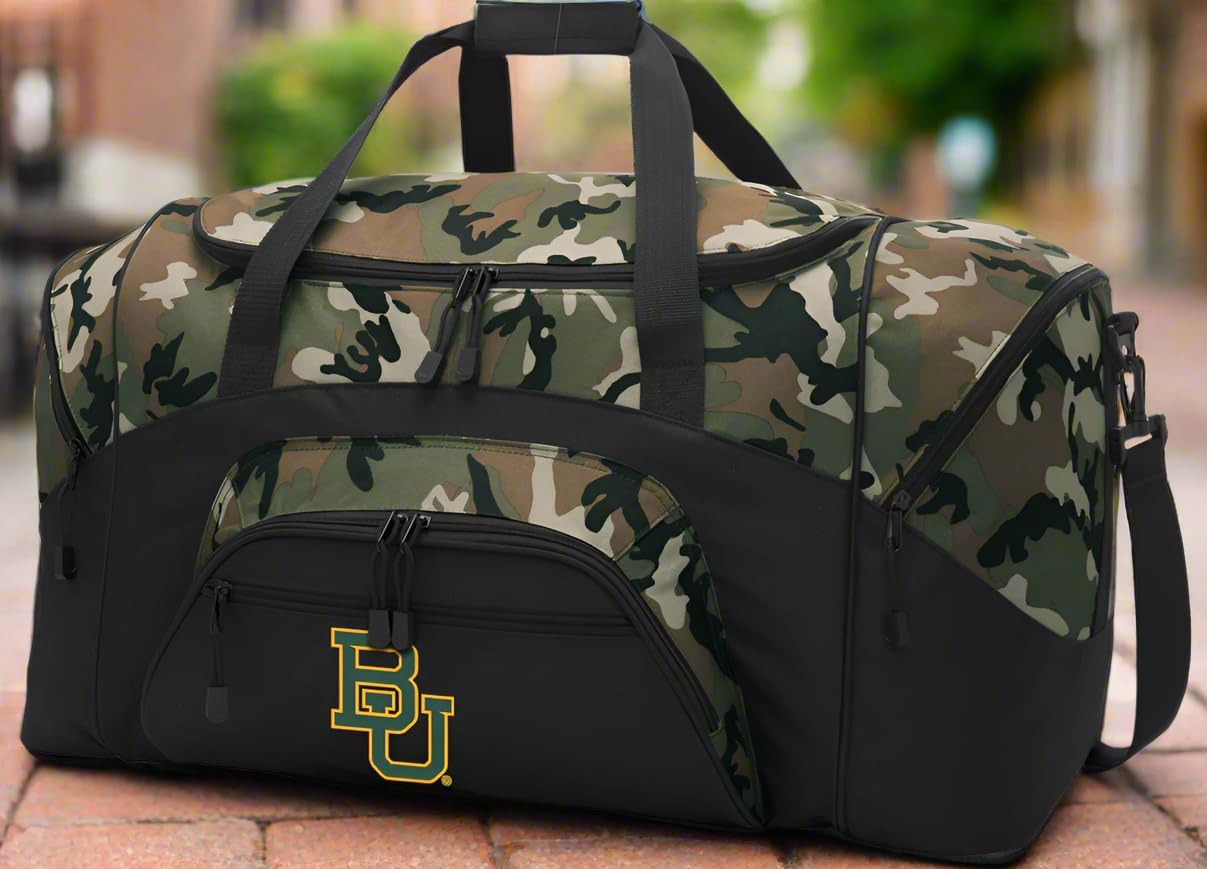 Baylor University Suitcase Duffle Bag Large BU Bears Duffel for Travel or Sports Gear (Camo)