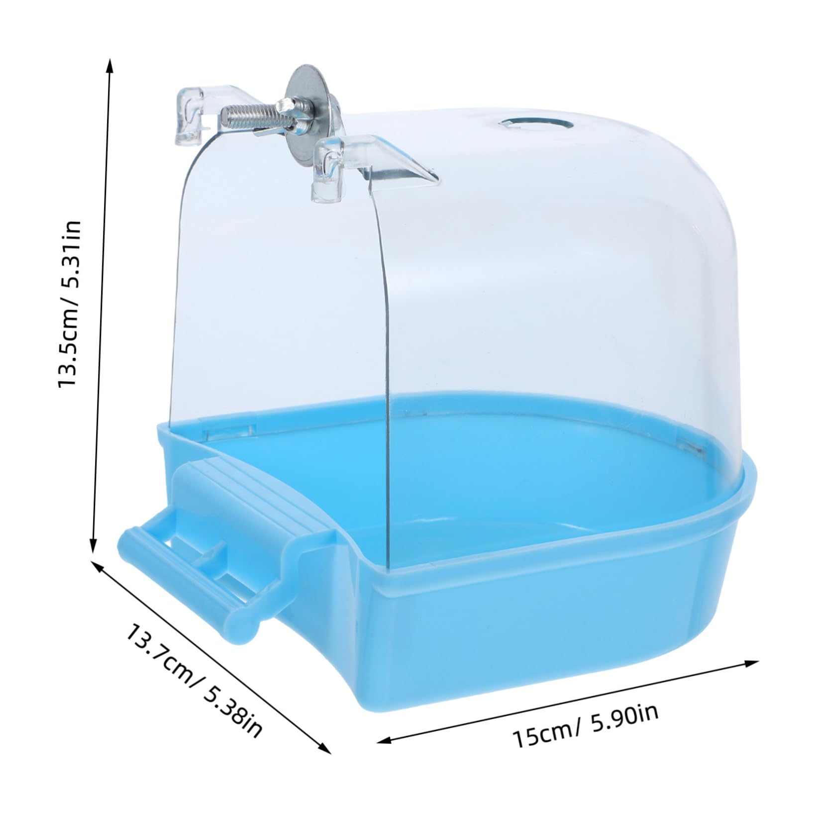 POPETPOP for Cage Durable Bird Basin Leakproof Parrot Bath Tub Accessory Fun Bird Bathing Box for Parakeets Cockatiels and Other Pet Birds
