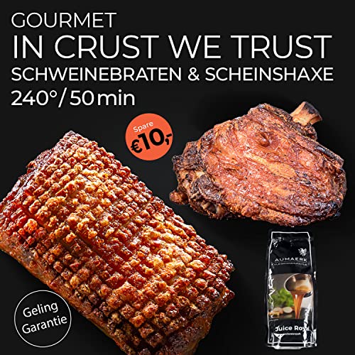 AUMAERK Fleischmanufaktur - In Crust We Trust Box inkl. Juice Royal Bratensauce I Krustenwunder Goumertbox I Schweinebraten & Schweinshaxe perfekt gereift, brillant veredelt & vorgegart Cover