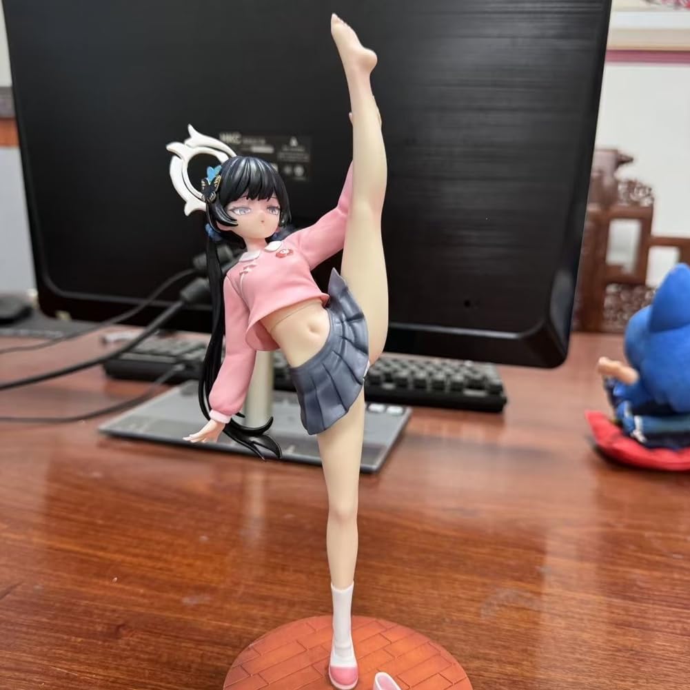 Ryūge Kisak figurka wysoka noga podniesienie styl gra postać model 26 cm | Figurka z PCW z anime dziewczyna, pozycja stojąca, kolekcjonerska, ozdoba dekoracyjna, prezenty