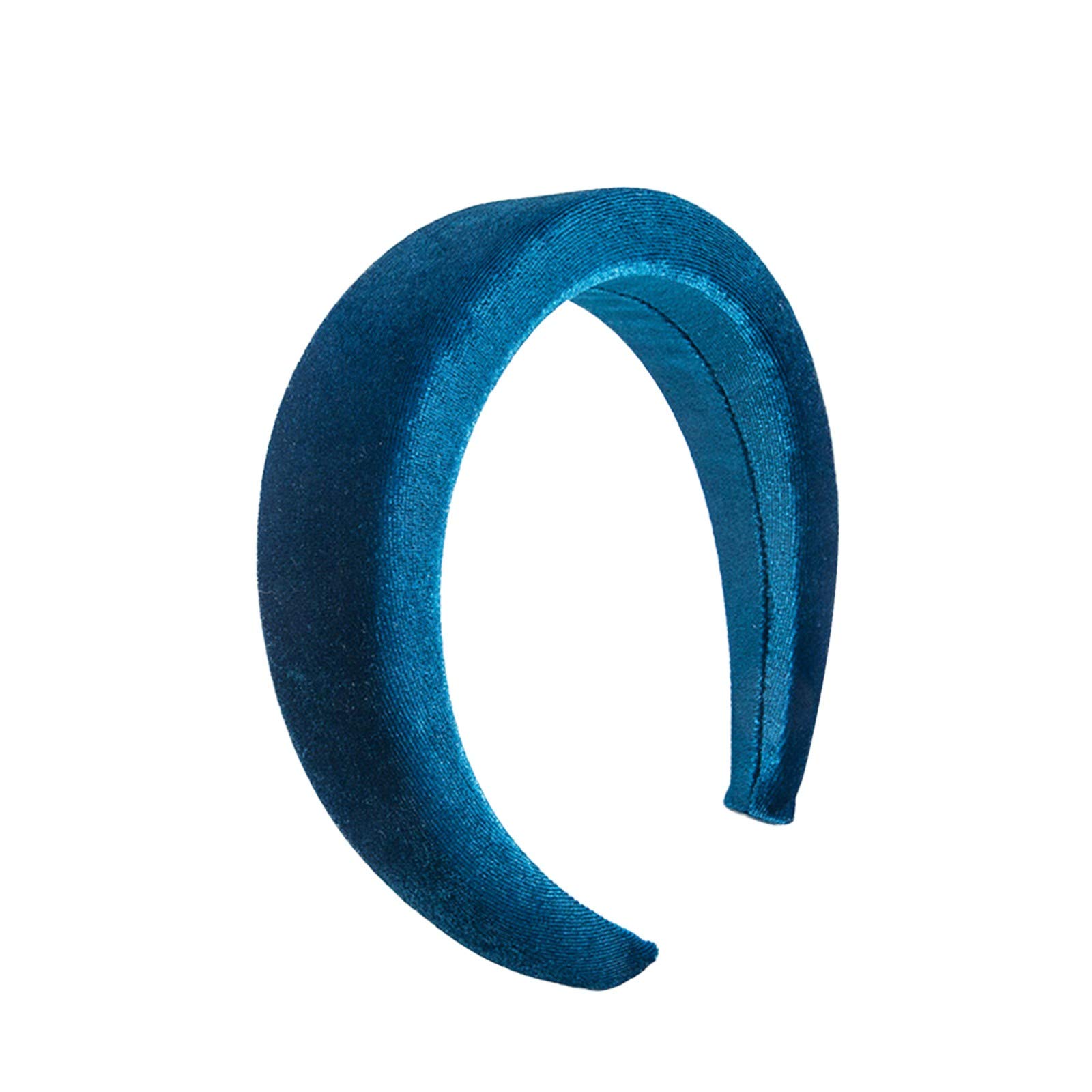 Velvet Padded Headbands for Women Puffy Sponge Thick Hairband Hair Accessories For Party Festivals Birthday Mothers Day Blue-1
