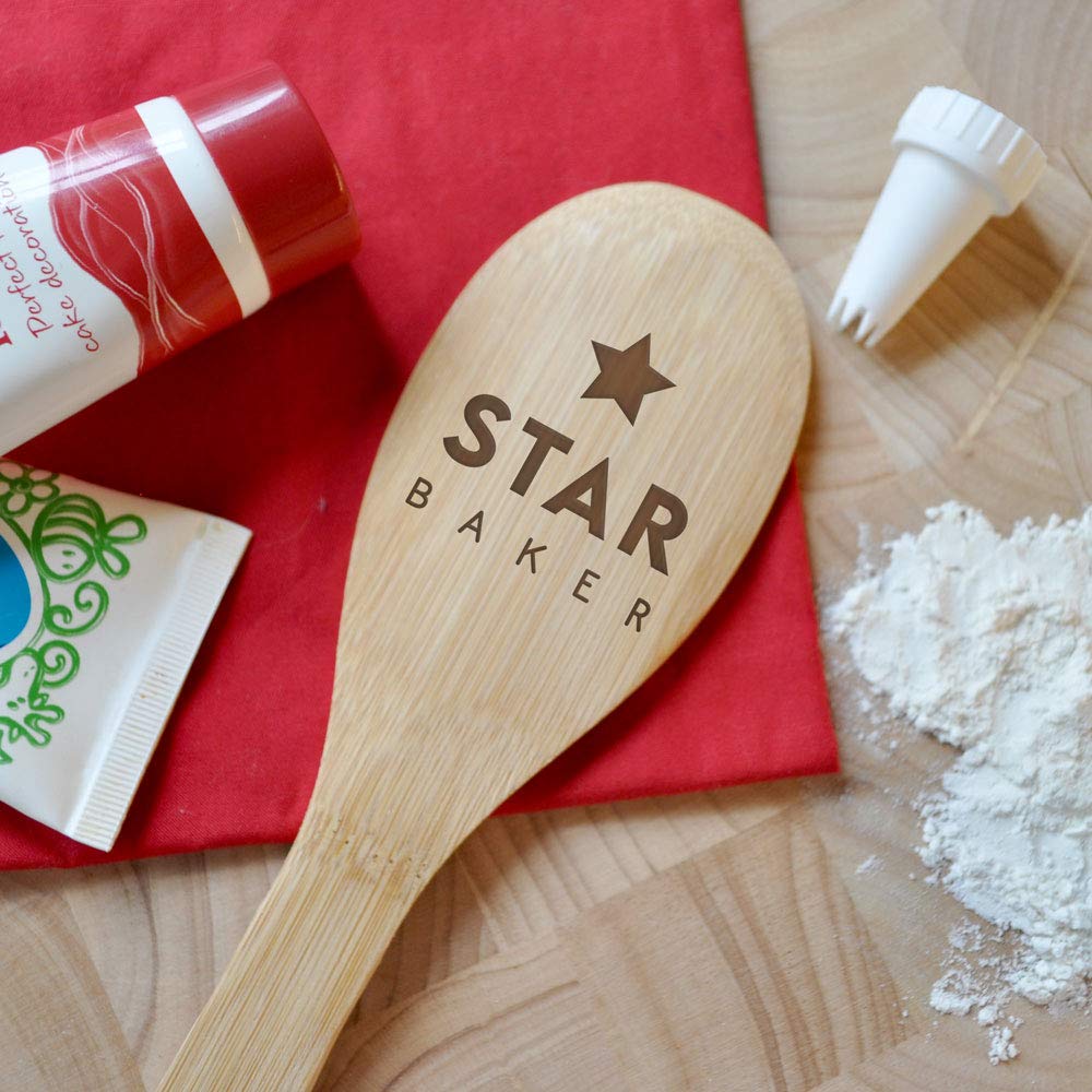 Star Baker Wooden Spoon, Laser Engraved Bake Off Prize Winners Award Trophy, Baking Cooking Kitchen Baking Gifts for Her Him Mum Dad Nana