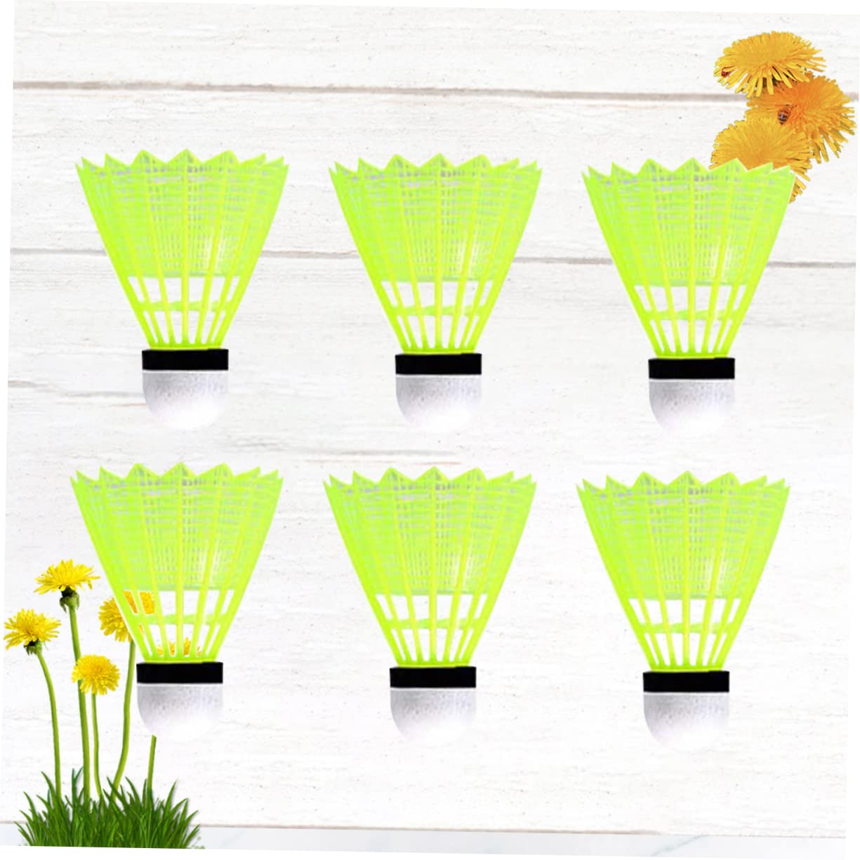 Alasum Sports Badminton Birdies 6pcs Nylon Shuttlecocks Enhanced Stability for Trainers Amateurs and Families