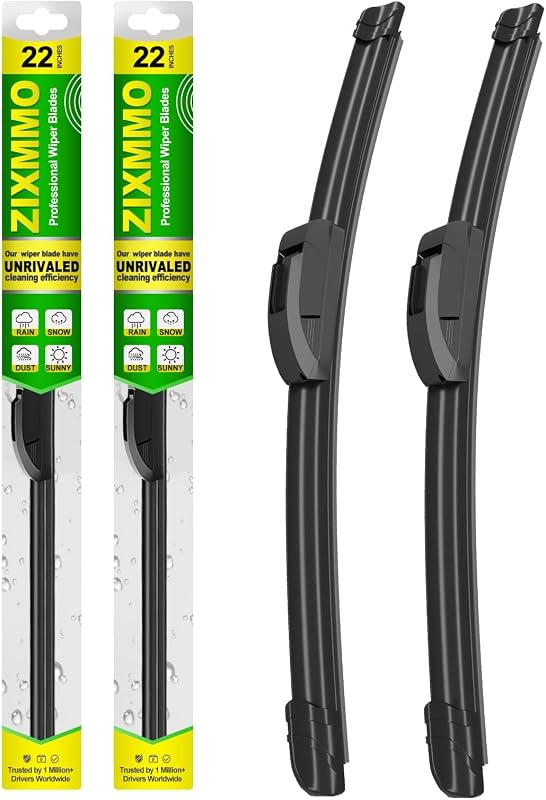 Palhetas do limpador de para-brisa ZIXMMO 22" + 22" para braço gancho – Par