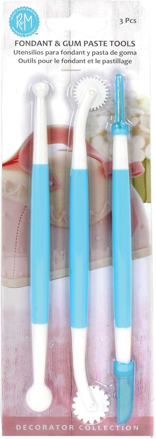 R&M International 2795 Fondant Tools, 3 Pieces, One Size, Multicolored