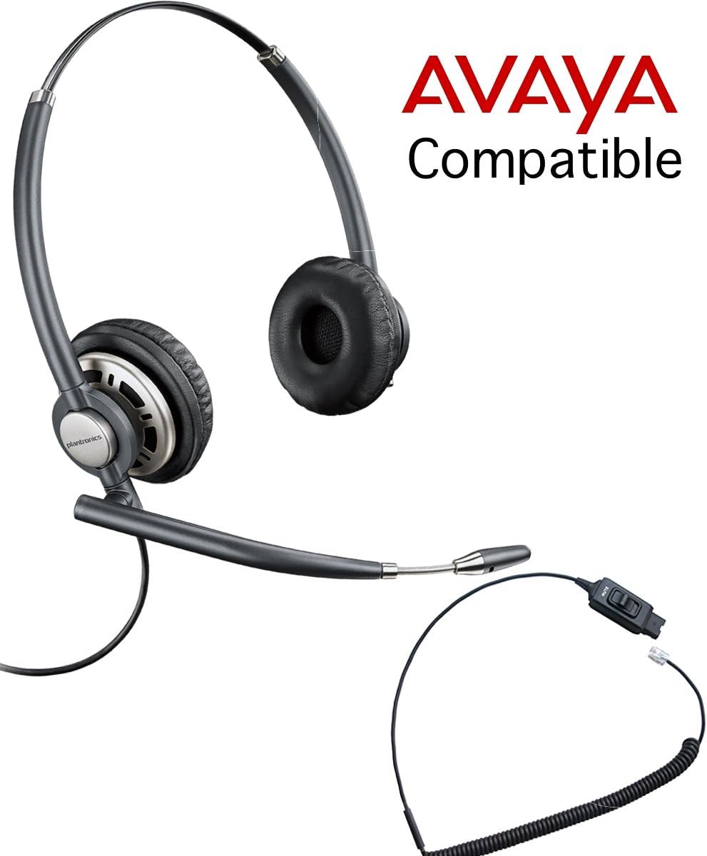 Avaya Compatible Plantronics HW720 Headset w/Mute Button Bundle - Avaya: 1608, 1616, 9601, 9608, 9610, 9611, 9611G, 9620, 9620C, 9620L, 9621, 9630, 9640, 9640G, 9641, 9650, 9650C, 9670