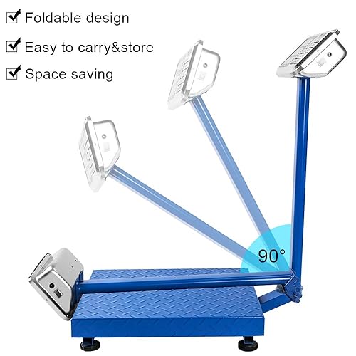 Miniatura 5 de Henf Báscula electrónica de plataforma de peso de 661 libras, báscula de plataforma digital con pantalla LCD HD, báscula plegable de piso digital,