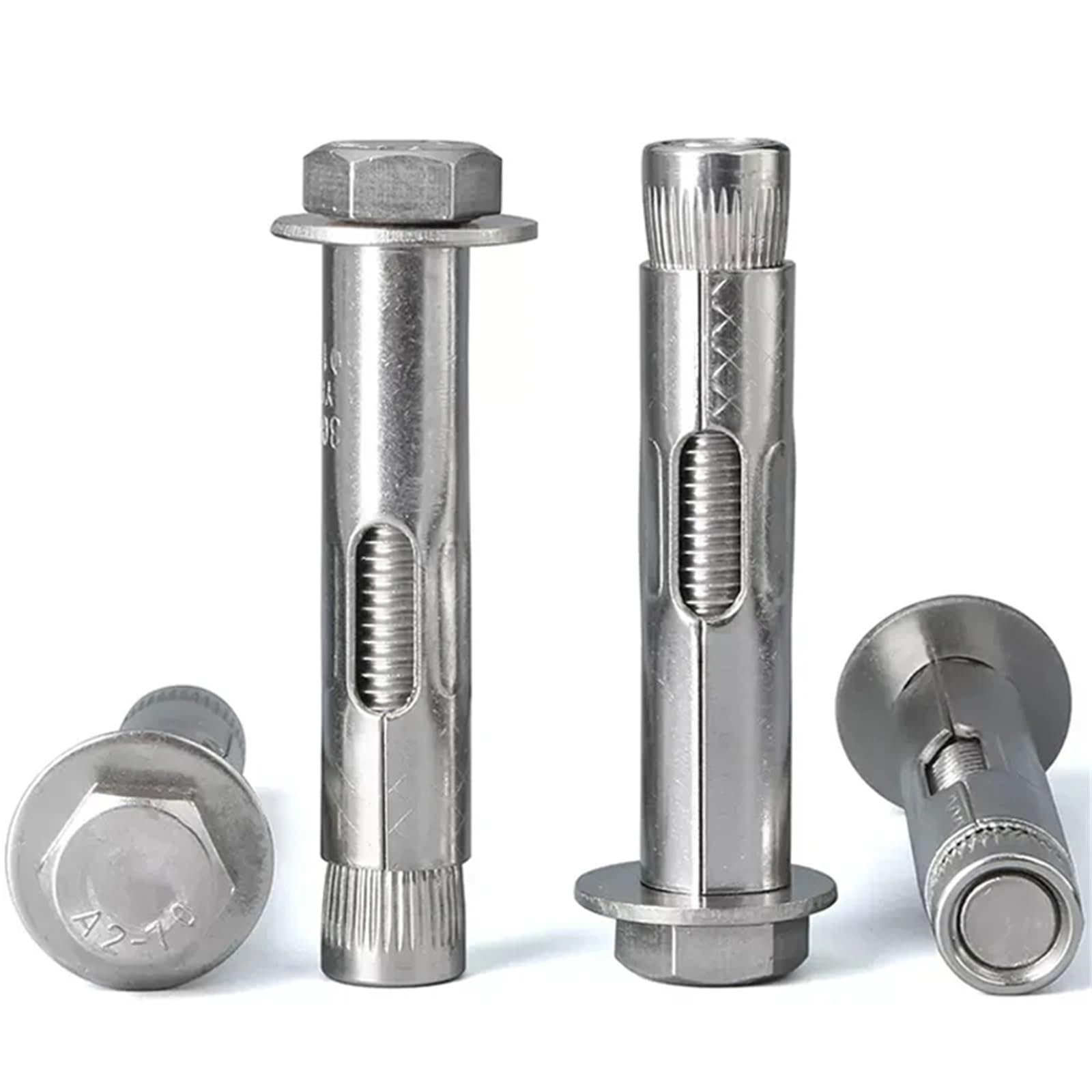 Tacos de expansión Tornillos de expansión hexagonales externos acero inoxidable 304, M6, M8, M10 y M12, con anclaje hormigón pernos tensión integrados, 1-3 unidades(M12x150-1pcs)