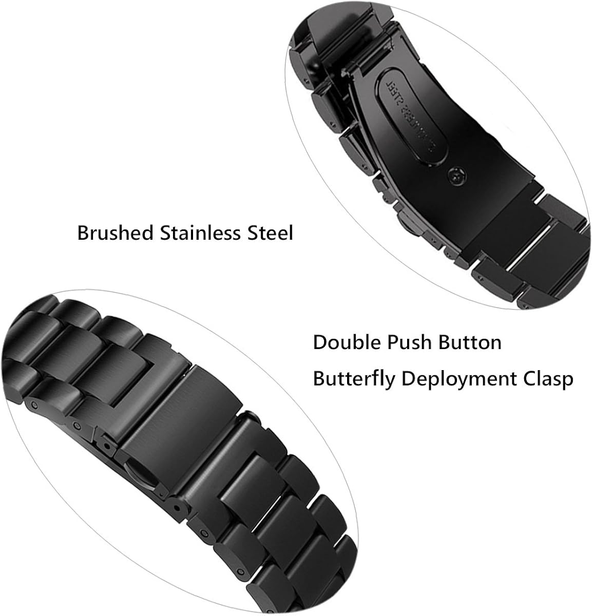 Miniatura 3 de Berfine Correa de reloj de liberación rápida 0630in 0709in 0787in 0866in 0945in acero inoxidable sólido de alta calidad Tradicional