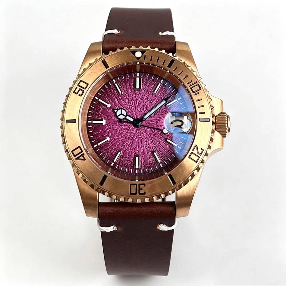 Relojes automáticos clásicos de bronce sólido para hombre