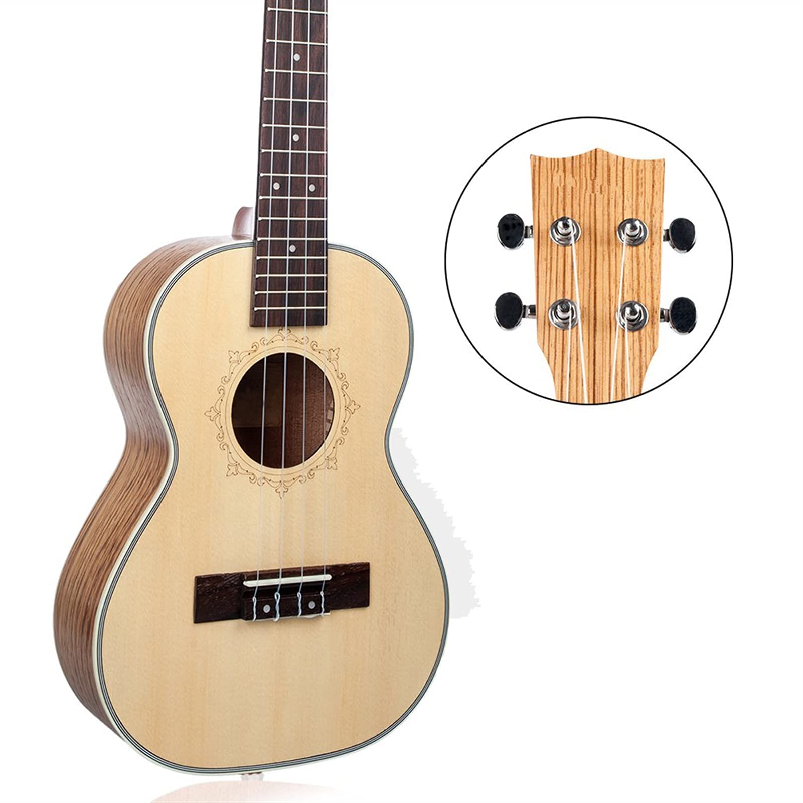 Ukulele koncertowe Początkujący Ukulele 21/23/ 26 Cal Ukulele Sopran Spruce Top Zebra Drewniana Backboard Mahoniowy Podstrunnica Ogume Head Instrument