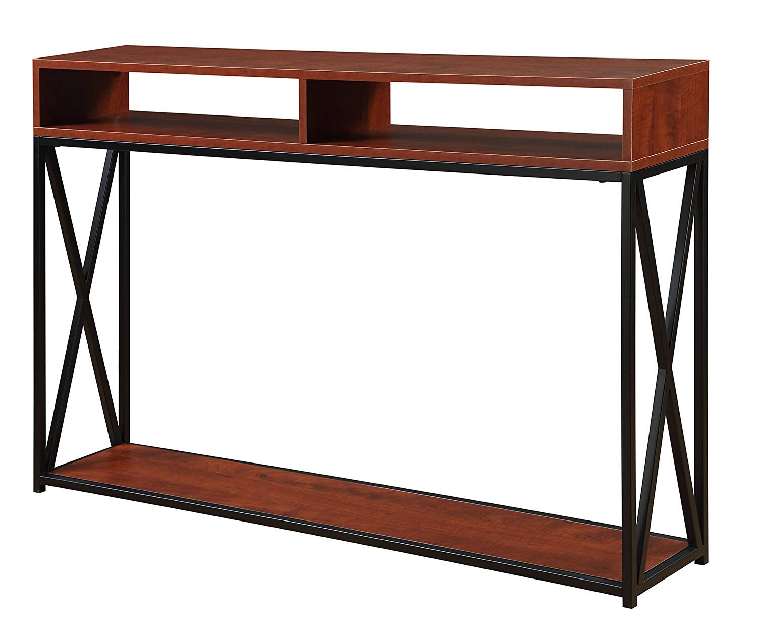 Tucson Deluxe 2 Tier Console Table, Cherry / Black