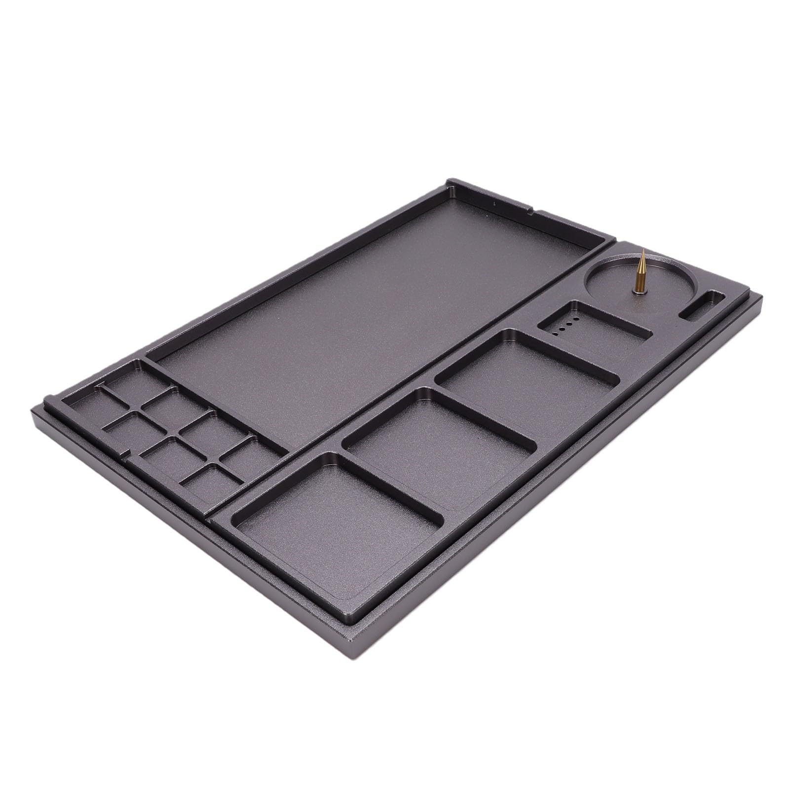 Jelquix Watch Repair Tray, 8.5x6.1in Alloy Steel Watch Parts Organizer with Acrylic Cover, Compact & Efficient Parts Storage Box for Repair