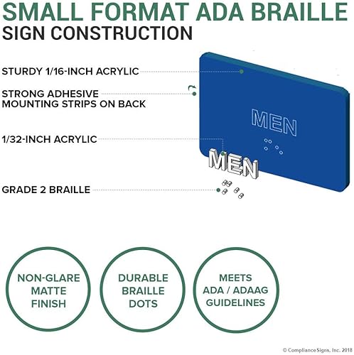 Miniatura 4 de ComplianceSigns - Señal eléctrica para habitación 79 x 39in color blanco sobre negro y acrílico con tiras adhesivas de montaje