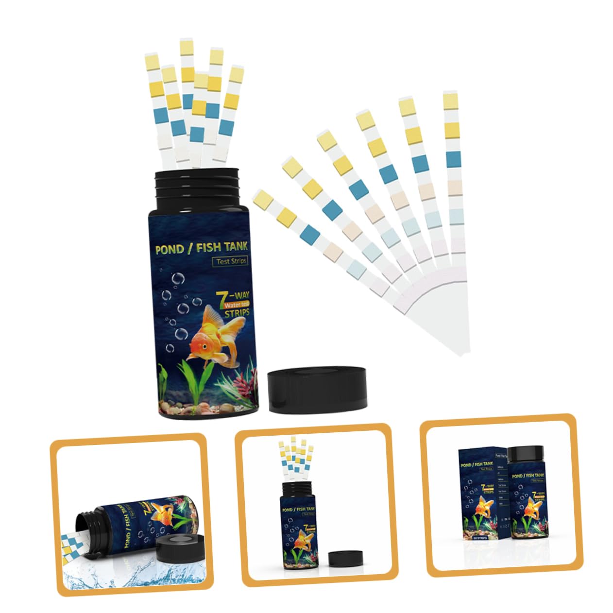Alipis 4 Sätze Teststreifen Für Die Wasserqualität Testen Pool Teststreifen Aquarium Bausatz Erkennung Fisch Tank Aquarienwasser 7-wege-poolwassertester Pvc 50 Stück * 4
