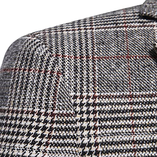 Mens Plaid Sport Coat One Button Tweed Blazer Slim Fit Lightweight Daily Wear4