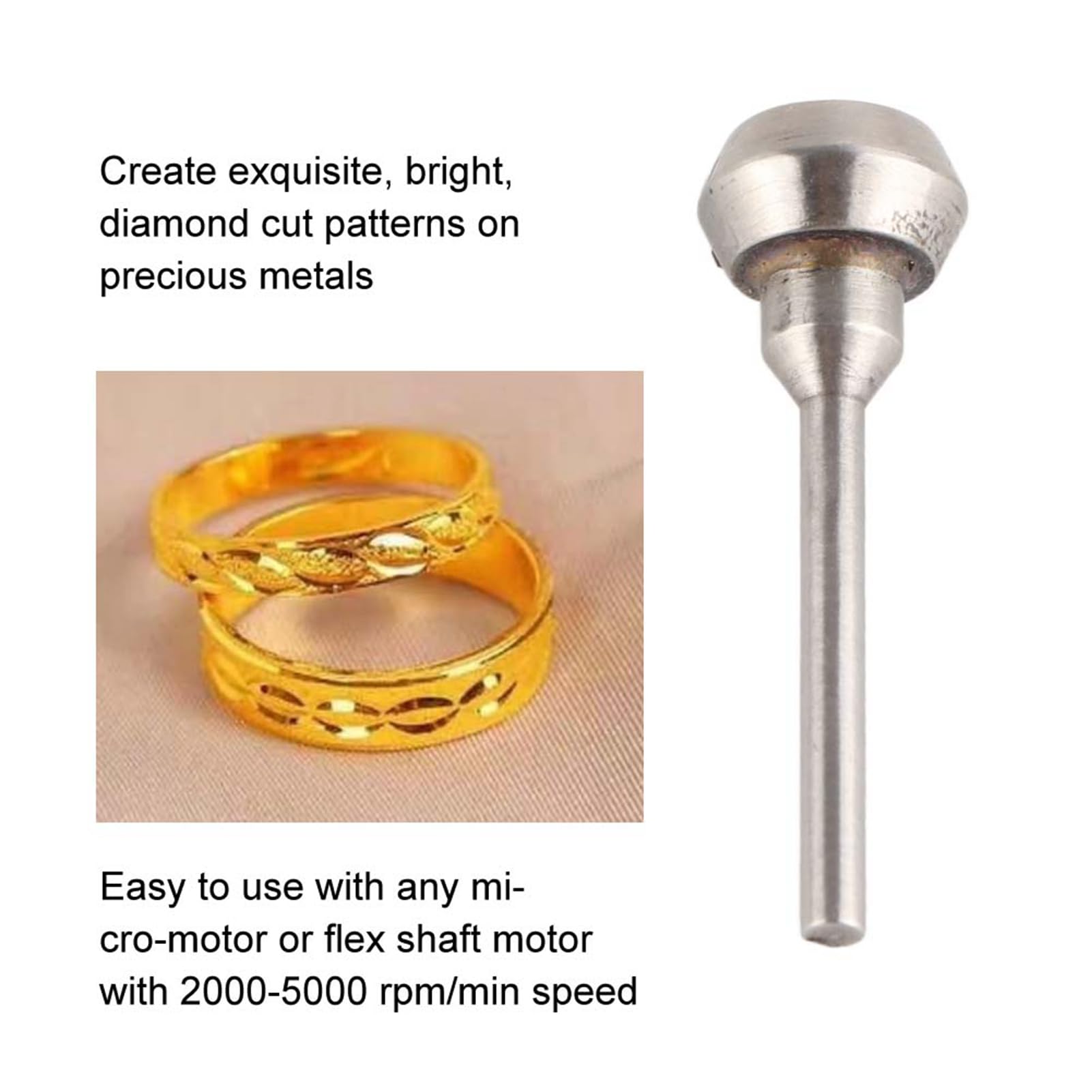 Glomora Schmuckschliff Schwungrad Schaft Schnitzwerkzeuge,Diamant Schneidwerkzeug robustes Diamant Schneid Schwungrad Schaft Schmuck Gravur Herstellung Werkzeuge Zubehö (130 degrees)