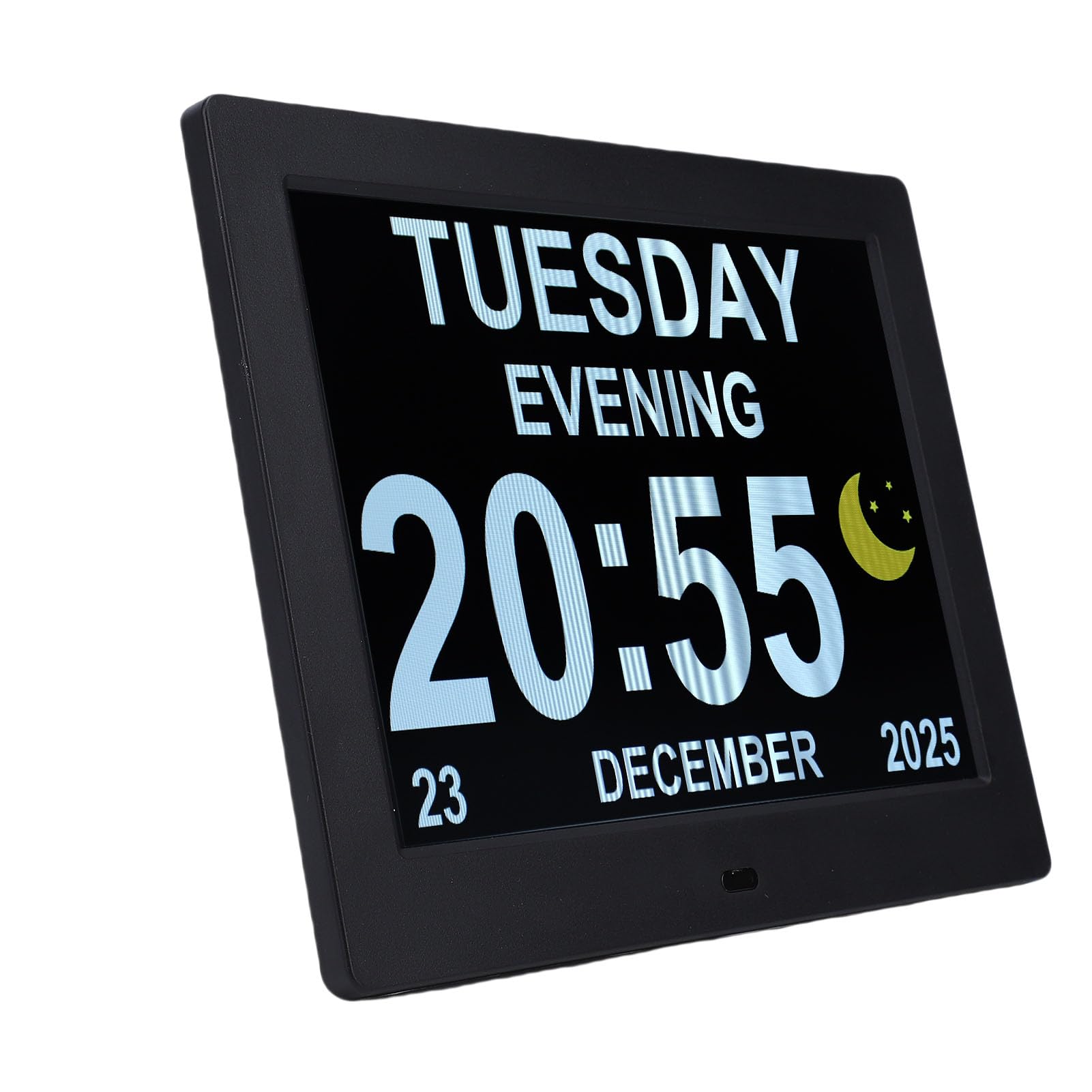 Garosa Reloj Despertador Digital de 8 Pulgadas Calendario Multifuncional con Reproducción de Imágenes Brillo Automático para Dormitorios