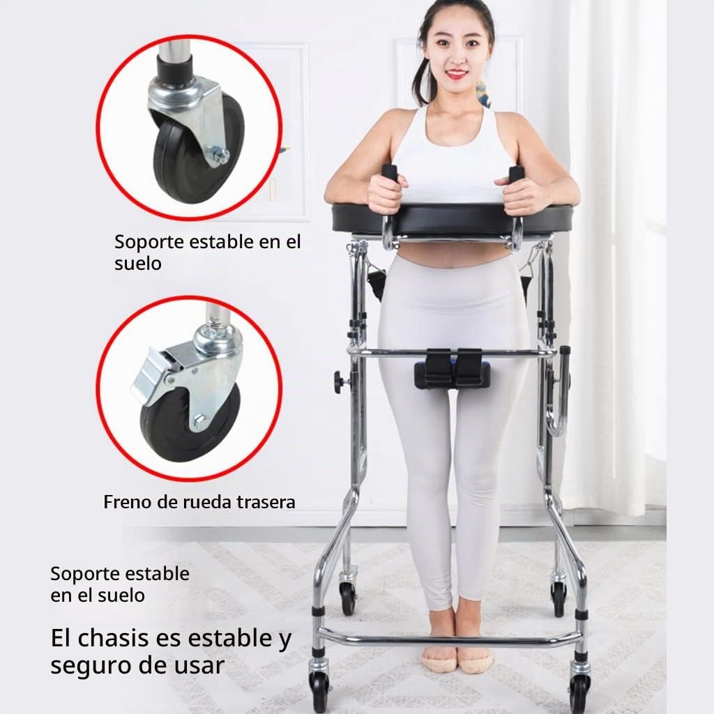 Andador Vertical, Andador con Ruedas para Adultos, Ayudas para Caminar De Altura Ajustable para Trabajo Pesado con 4 Ruedas Universales Bloqueables, (S : 100-125cm-A)
