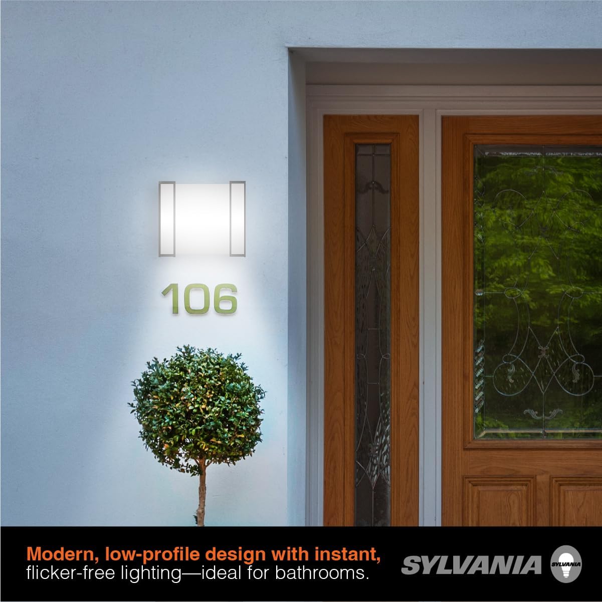 Sylvania 9" Hi-PerformaceLED Wall Sconce Light, 22W, 5 CCT (2700/3000/3500/4000/5000K), 1730 LMS, 90 CRI, Frosted - 1 Pack (65571)