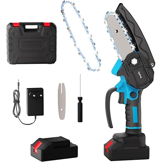 Lifelong Cordless Mini Chainsaw for wood cutting| 21V Battery |One Hand Lightweight| Battery Powered | Wood Cutting | Tree Trimming | Chainsaw Machine