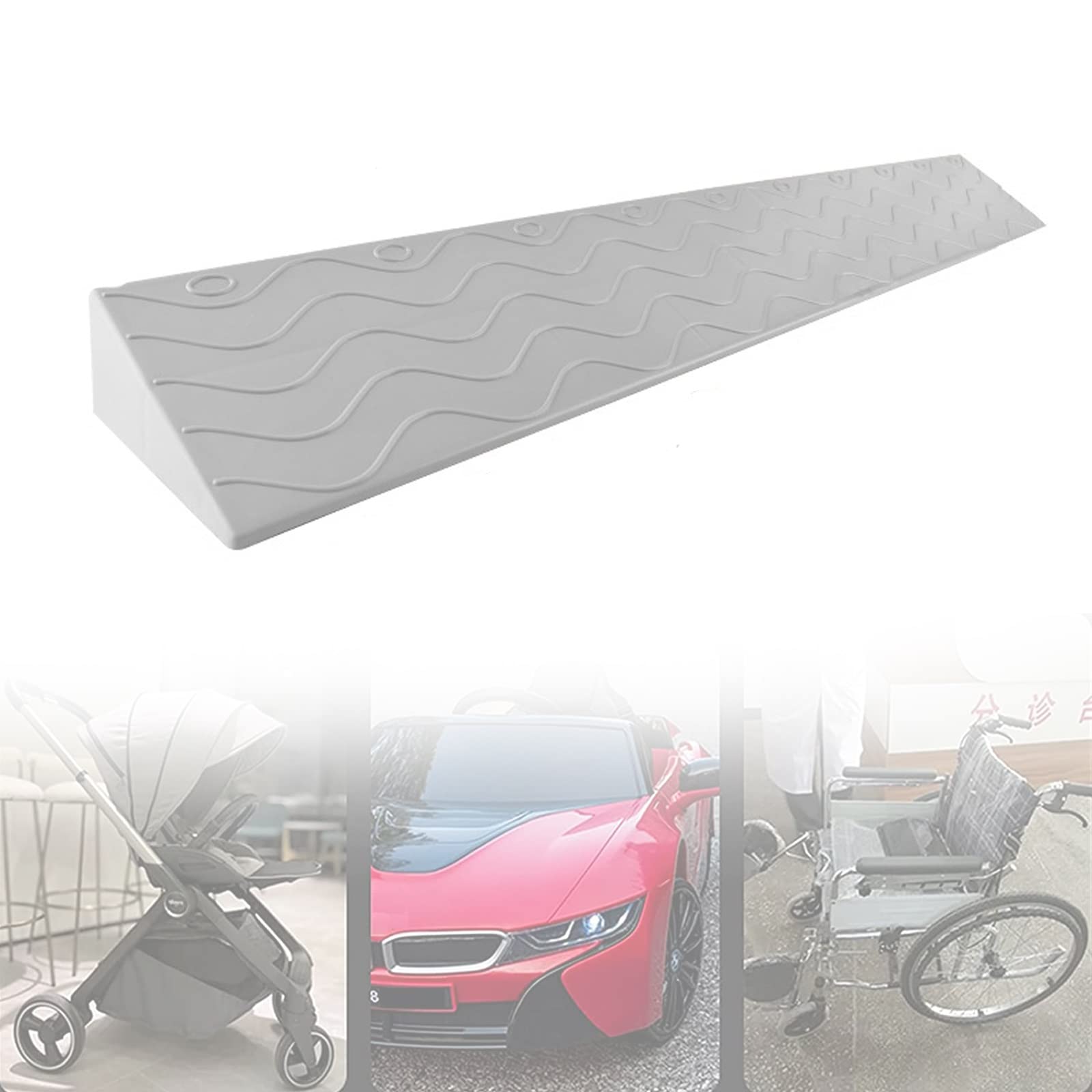 MTADSBKFP Driveway Kerb Ramp, PVC Wheelchair Threshold Ramp For Doorways, Multicolor, Multiple Sizes(B,99 * 8 * 2.5cm)