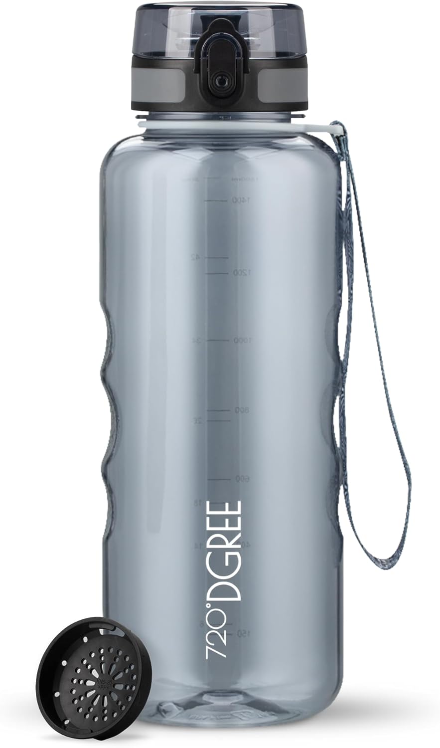 720°DGREE Water Bottle “uberBottle“ +Sieve - 350ml, 500ml, 650ml, 1L, 1.5l - BPA-Free Tritan, Leakproof, Reusable Drinking Bottle - Sports Bottle for Gym, Fitness, Kids, Bike, Travel, School, Office