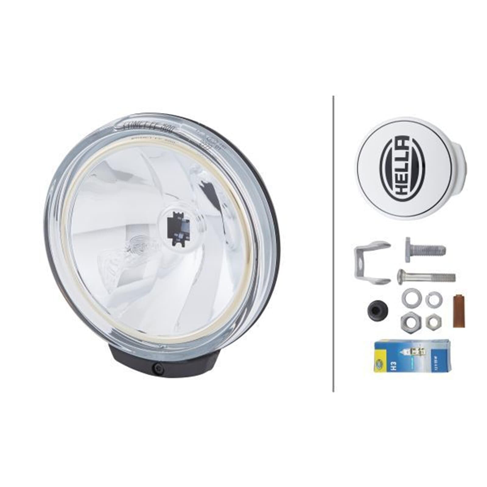 HELLA 1F6 010 952-011 Halogène/Ff-Projecteur Longue Portée - Comet Ff 500 - 12V - Rond - Chiffre De Référence: 12.5 - Vissé - Disperseur Limpide - Couleur Du Voyant: Limpide - Gauche/Droite