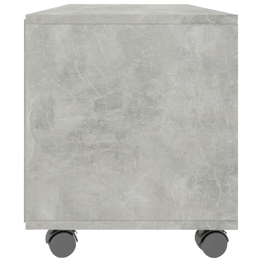 vidaXL Mobile TV con Ruote e Scomparti Aperti Robusto Elegante Armadietto Basso Multimediale DVD Credenza Hifi Grigio Cemento in Truciolato