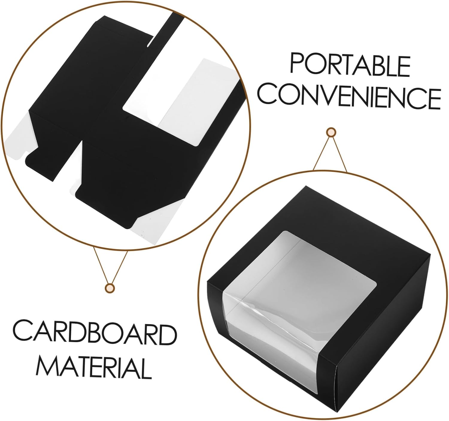 2 Pack Hat Box with Window Foldable Hat Travel Case for Baseball Cap Storage Paperboard Display Box 7.67 X 7.67 X 4.72 in for Travel and Closet Organization