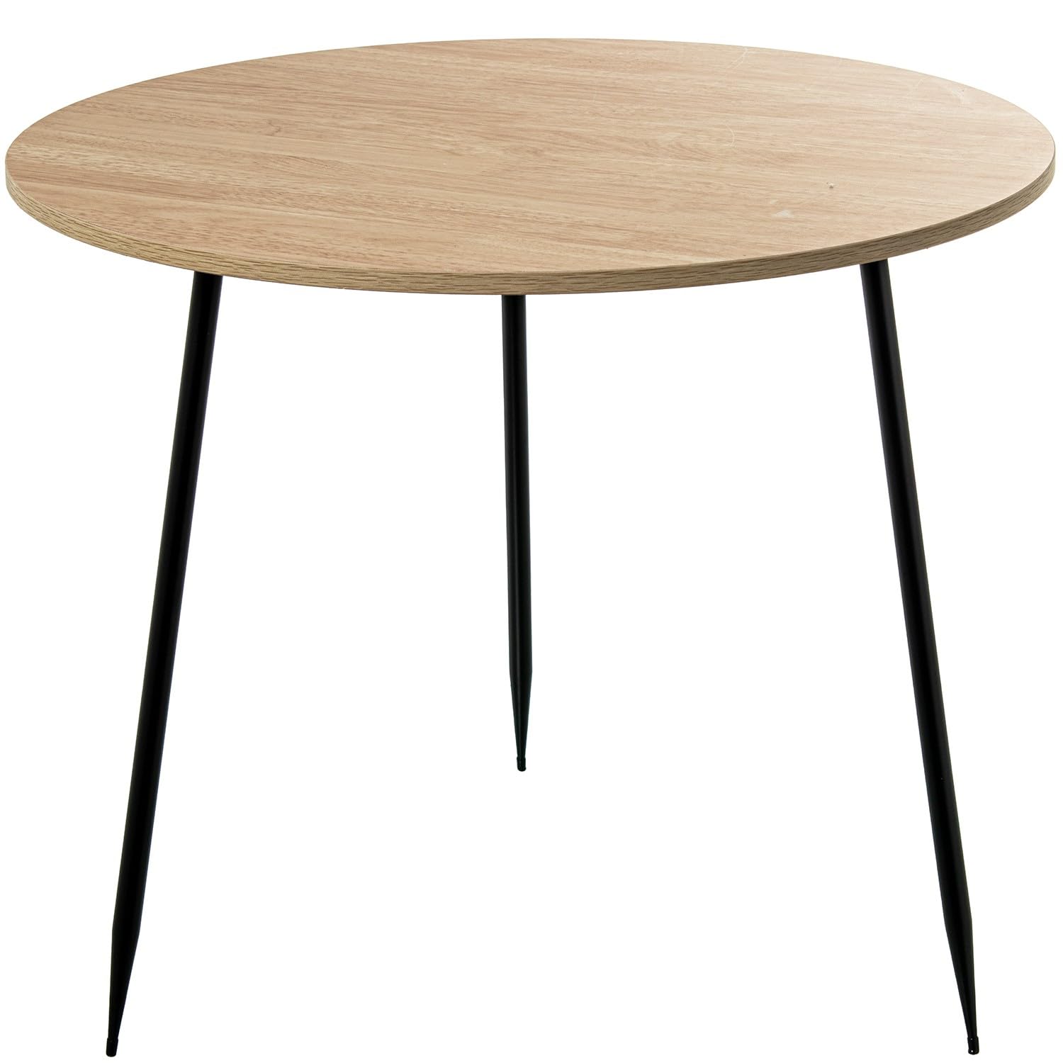 Table d'appoint en bois métal noir salon bout de canapé carré DRW
