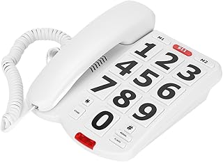 BTER Big Button Corded Phone,Amplified Corded Phone with Speed Dialing & Loud Ringer,Home Landline Phone for Seniors,Alzheimer's,Dementia,Hearing Impaired,Visually Impaired (White)