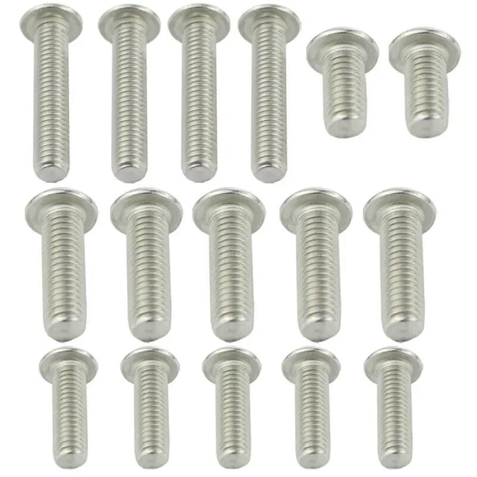 Für ZX6R Für ZX-6R 05-06 Motorrad Komplette Voll Verkleidung Schrauben Kit Clips Geschwindigkeit Mutter Schraube Edelstahl(Silber)